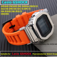 GM5600 rubber strap for Casio DW5600 DW-5600/5600ms/5610/6900/M5610/M5610/M5610 GA/GM2100 GA110/100 GW-B5600 16mm orange strap
