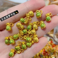24k pure gold pipeapple pendants real gold 999 charms fine gold fruit pendants