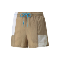 【PUMA】短褲 Infuse Woven Shorts 女款 膝上 寬鬆 口袋 棕 白(53342663)
