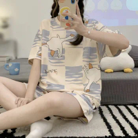 Women's Shorts Pajama Set Ultra-Soft Short Sleeve Sleepwear Nightwear Gift for Mom Daughter Friend