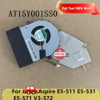 AT15Y001FF0 Genuine Laptop CPU Cooling Fan + Heatsink AT15Y001SS0 Notebook For ACER Aspire E5-511 E5-531 E5-571 V3-572 Original