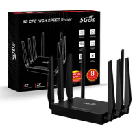 5G CPE WIFI6 Router Dual Band 2.4G+5.8G Wireless Router Gigabit Ethernet Router with SIM Card Solt Support 32 Users Home Router