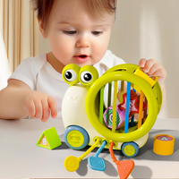 iPlay iLearn Baby Snail Activity Cube Toddler Montessori Toys for 1 Year Old Infant Sensory Toy W/Sh