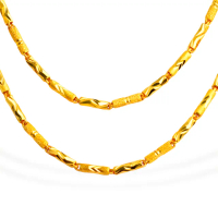 【福西珠寶】買一送一9999黃金項鍊 雷射圓管鑽沙項鍊 套頭2尺(金重4.18錢+-0.03錢)