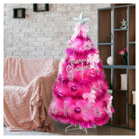 【摩達客】台灣製-6尺/6呎-180cm特級粉紅色松針葉聖誕樹(含銀紫色系配件/不含燈/本島免運費)