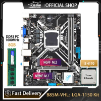B85 Motherboard LGA 1150 Kit with i3 4170 CPU 8GB DDR3 RAM Combo Placa Mae 1150 Desktop Assembly Kit B85M-VHL placa mae