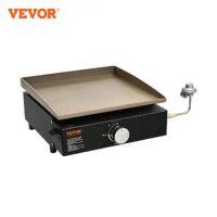VEVOR 18/24inch Propane Gas Tabletop Griddle with Hot-rolled Plate Carbon Steel Portable Table Top Griddle Grill for Camping