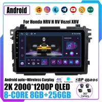 Android 14 For Honda Vezel HR - V HRV HR V XRV 2015 - 2017 Car Radio Navigation GPS Carplay Multimedia Video Player No 2din DVD