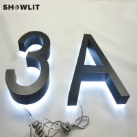 Custom Made LED Backlit illuminated 3d Emboss Channel letter Logo Sign for Shopping Mall