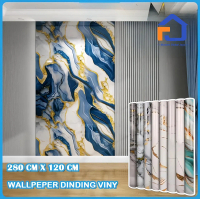 Wallpaper Dinding Motif Vinyl Marble Foam Roll Sticker Kamar Dekorasi PET 120 x 280cm Wall Paper Mar