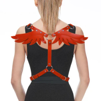 Gothic Leather Harness Fashion Angel Wings Chest Harness For Women Sexy Lingerie Back Decoration Bra Cage Body Bondage Belt