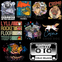 Disney Guardian of the galaxy Rocket Raccoon and friends Iron on transfers Heat transfer stickers