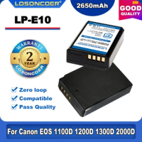 2650mAh LP-E10 LP E10 Camera Battery For Canon EOS 1100D 1200D 1300D 1500D 2000D 4000D 3000D Rebel T3 T5 T6 KISS X50 X70 L10