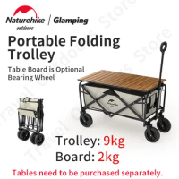 Naturehike Folding Trolley Car Portable Shopping Trolley Camping Picnic Storage Steel Pipe Bracket Multifunction Storage Cart