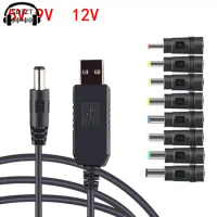 USB To DC Power Cable 5V To 12V Boost Converter 8 Adapters USB To DC Jack Charging Cable For Wifi Ro