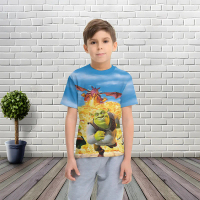 เสื้อผ้าเด็ก, ธีมภาพยนตร์แฟนตาซีตลก Shrek, การพิมพ์ 3 มิติ, สำหรับเด็กชายและเด็กหญิงอายุ 5 ถึง 14 ปี