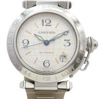 【二手名牌BRAND OFF】Cartier 卡地亞 白色錶盤 不鏽鋼 Pasha C Meridian 腕錶 W31029M7