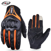Suomy Motorcycle Gloves Summer Breathable Full Finger Hard Shell Anti-fall Non-slip Protection Riding Dirt Bike Gloves Guantes