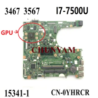 15341-1 I7-7500U FOR dell Vostro INSPIRON 14 3467 / 15 3567 Laptop Motherboard CN-0YHRCR YHRCR Mainboard Tested