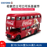 HO London Bus Coca-Cola Christmas Alloy Car Model Simulation Collection Ornaments 1:76
