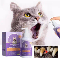 50ml Pet Oral Cleanse Spray Deodorant Prevent Calculus Remove Kitten Bad Breath Pet Supplies Dog Breath Freshener Pets Oral Care