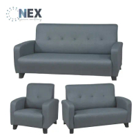 (NEX) 時尚復古 1+2+3整組沙發 布紋皮 灰色沙發(皮沙發/沙發/多人位沙發)