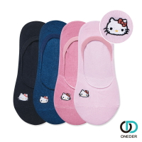 【ONEDER旺達】Sanrio kitty刺繡一體成形襪 凱蒂貓隱形襪 KT-905