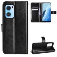 Fashion Wallet PU Leather Case Cover For OPPO Reno7 5G Flip Protective Phone Back Shell Card Slot Holders For OPPO Reno 7 5G