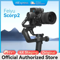 FeiyuTech SCORP 2 Camera Gimbal Stabilizer 3-Axis Handheld Mirrorless DSLR for Sony ZVE10 A7III A7IV A6400 Canon RP R R7 Nikon