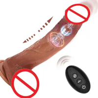 Big Dildo Vibrator Dildo Heated Wireless Remote Control Retractable Dildo Vibrator Women's Realistic Penis Swinging Dick Sex Mac