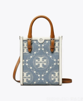 湯麗柏琦 - TORY BURCH  T MONOGRAM 迷你托特包 珍珠藍145511 1pc