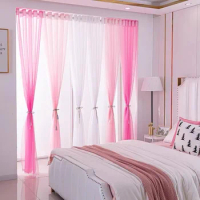 Colorful Sheer Tulle Curtains 100% Polyester Solid Color Rod Pocket Curtain for Bedroom Kitchen Living Room Kid Room Classroom