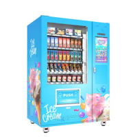 Smart WiFi Automatic Coin Operated Ice Cream Vending Machine Frozen Food -18°C Freezer Vending Machine with Elevator Distributer