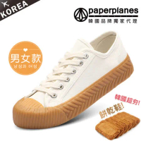 【Paperplanes】韓國空運/版型偏小。男女款帆布休閒餅乾鞋(7-507大白/現+預)