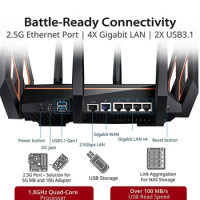 GT-AX11000 Tri-band Wi-Fi Gaming Router World's First 10 Gigabit with Quad-core Processor 2.5G Gaming Port DFS