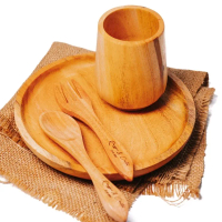 [FREE GRAFIR] Piring Set Gelas | Hampers Kayu | Souvenir Kayu Custom