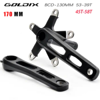 GOLDIX Folding Bicycle Crankset 45/46/47/48/50/52/53/54/56/58T Sprocket Ultralight Hollow Integrated Crank 170mm Road Bike Part