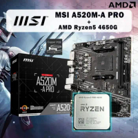 NEW AMD Ryzen 5 4650G R5 4650G CPU + MSI A520M-A PRO Motherboard Suit Socket AM4 without cooler