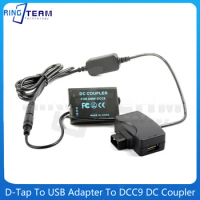 D-Tap to USB Adapter Connector 5V to DMW-BLD10 Dummy Battery DMW-DCC9 DC Coupler for Panasonic Lumix Cameras DMC GX1 GF2 G3 G3K