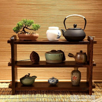 茶壺茶葉櫃多層置物架茶具收納架小型家用展示架實木博古架小擺件 樂樂百貨