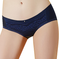 思薇爾 啵時尚系列M-XL蕾絲低腰平口內褲(海藍色)