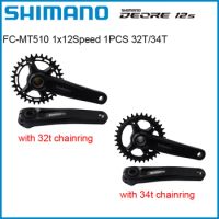 SHIMANO DEORE MTB Crankset  FC MT510 1x12Speed 32T/34T 170MM 175MM Black Mountain Bike Accessories
