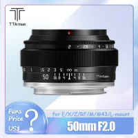 TTArtisan Full Frame 50mm F2.0 MF Camera Lens for Canon M1 M50 Canon RP Nikon Z5 Sigma FP Olympus EPL9