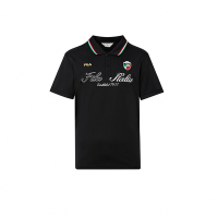 FILA #奧運系列 男吸濕排汗短袖POLO衫-黑色 1POY-1502-BK