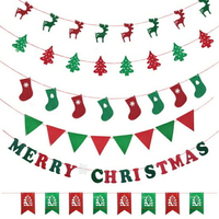 [Hare.D]聖誕造型拉旗 毛氈布 拉旗 聖誕裝飾拉旗 DIY 店面 裝飾 聖誕用品 節慶 派對