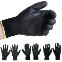 PU Nitrile Safety Coating Nylon Cotton Work Gloves Palm Coated Gloves Mechanic Working Protective Gloves Professional Supplies