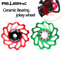 RISK RA126 MTB Road Bike 11T Jockey Wheel Aluminum Alloy Rear Derailleur Ceramic Bearing Guide Wheel Bicycle Jockey Roller Parts