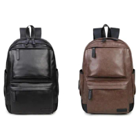 Casual Men's Korean Backpack Backpack Backpack Soft Leather College Student Backpack