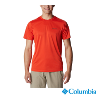 Columbia 哥倫比亞 男款-快排短袖上衣-橘紅 UAE14190AH / S23