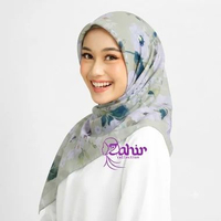 Hijab Segi 4 Motif Buckle Premium Sublim 3D Printer Hijau sage
